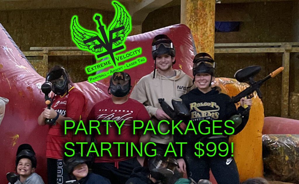 Paintball party packages for 4 players
